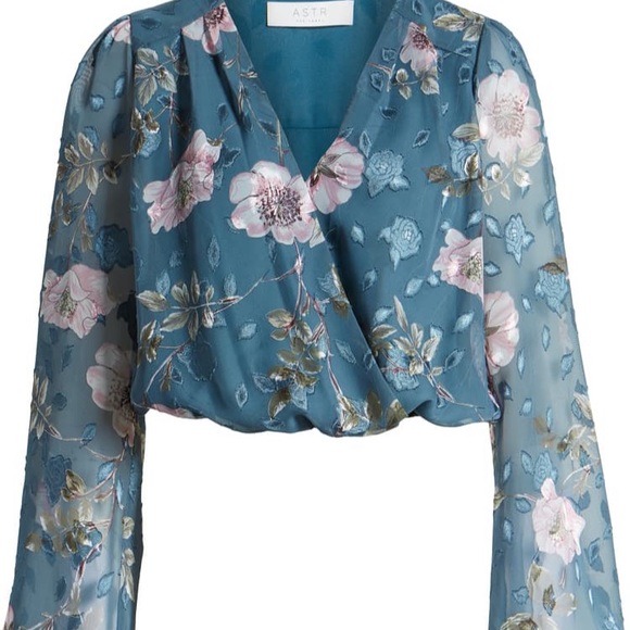 SOLD • ASTR THE LABEL Surplice Cut Velvet Top NWOT - Picture 6 of 7